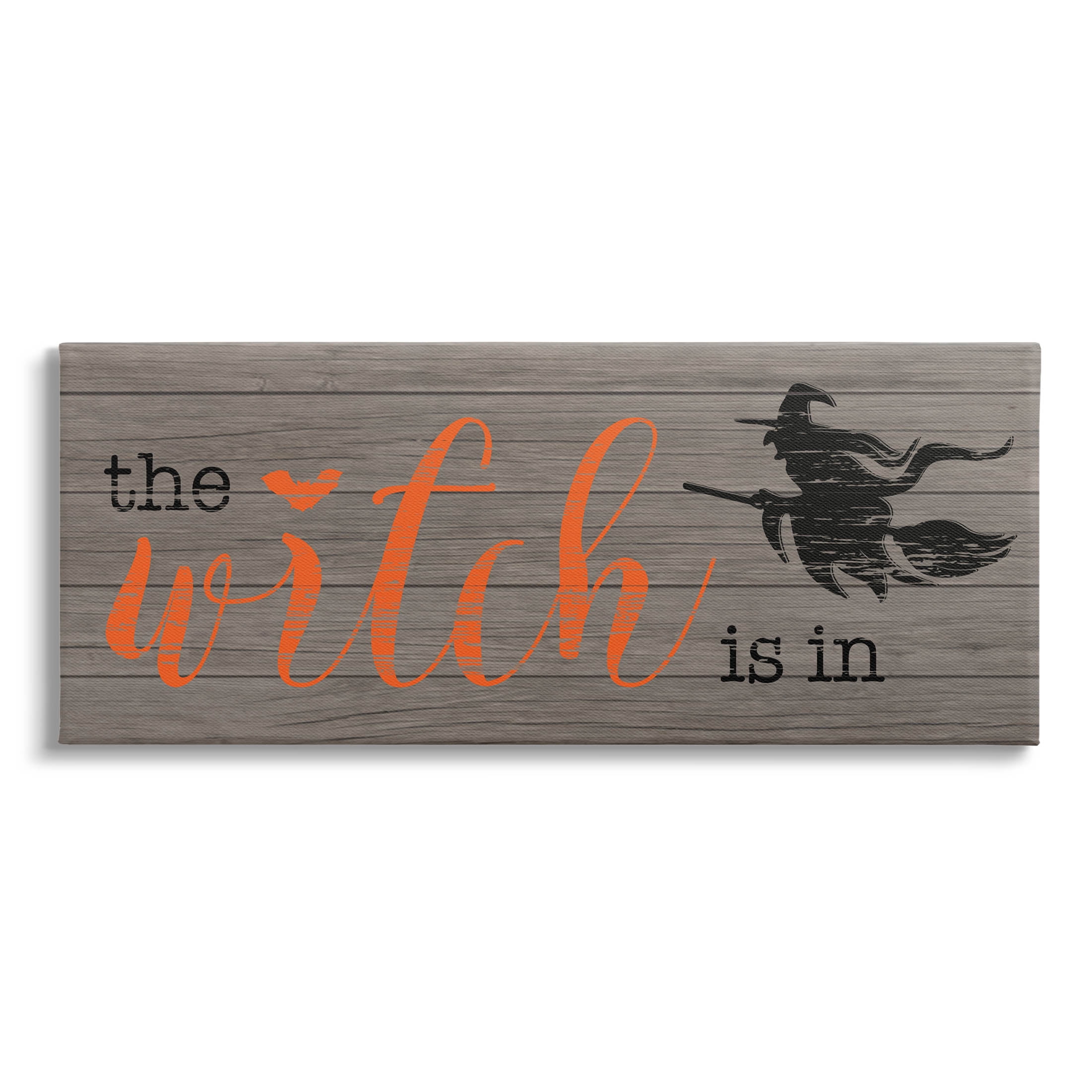 Stupell Industries The Witch Is In Halloween Sign Graphic Art Gallery Wrapped Canvas Print Wall Art, Design by CAD Designs