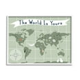 thumbnail image 1 of Stupell Industries The World Is Yours Phrase Kid's Green World Map, 24 x 30, Designed by Daphne Polselli, 1 of 7