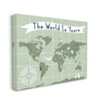thumbnail image 1 of Stupell Industries The World Is Yours Phrase Kid's Green World Map, 30 x 40, Designed by Daphne Polselli, 1 of 6