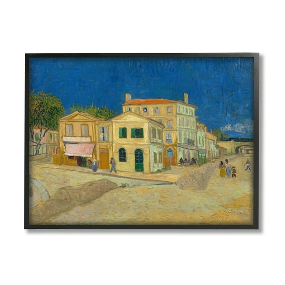 Stupell Industries The Yellow House Vinvent van Gogh Classic Painting Painting Black Framed Art Print Wall Art, Design by one1000paintings