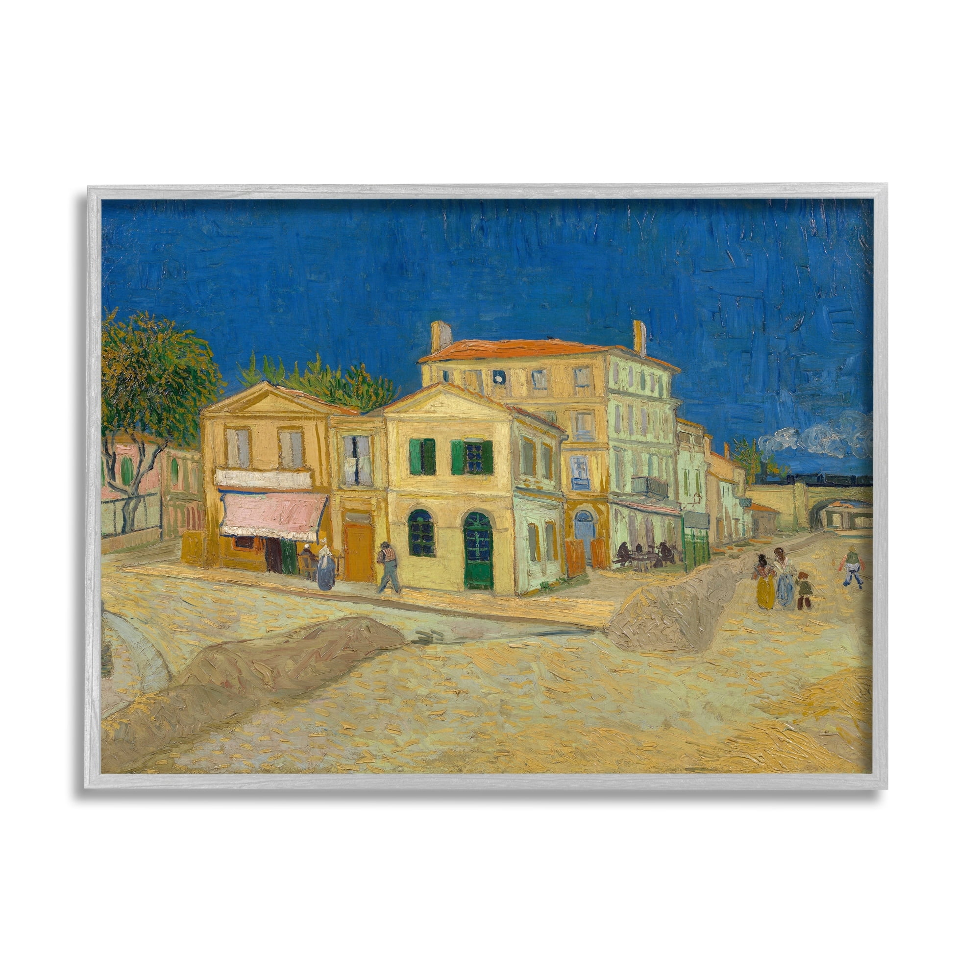 Stupell Industries The Yellow House Vinvent van Gogh Classic Painting Painting Gray Framed Art Print Wall Art, Design by one1000paintings