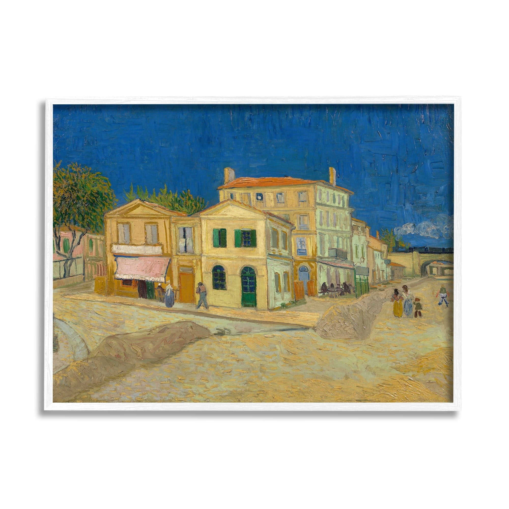 Stupell Industries The Yellow House Vinvent van Gogh Classic Painting Painting White Framed Art Print Wall Art, Design by one1000paintings