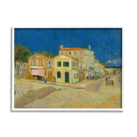 Stupell Industries The Yellow House Vinvent van Gogh Classic Painting Painting White Framed Art Print Wall Art, Design by one1000paintings