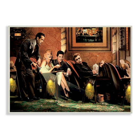 Stupell Industries Theater Show Vintage Hollywood Movie Star Classic Illustration Wall Plaque by Jadei Graphics