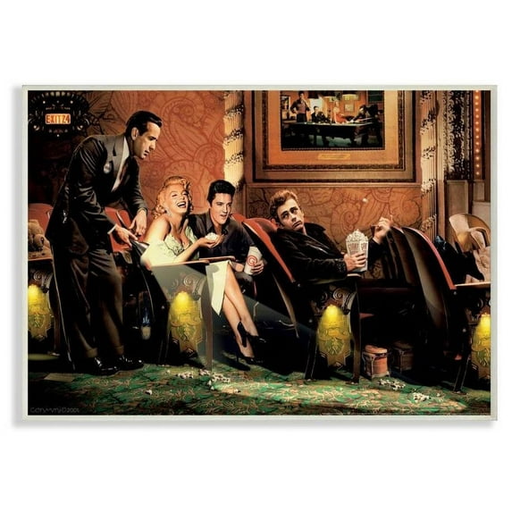 Stupell Industries Theater Show Vintage Hollywood Movie Star Classic Illustration Wall Plaque by Jadei Graphics