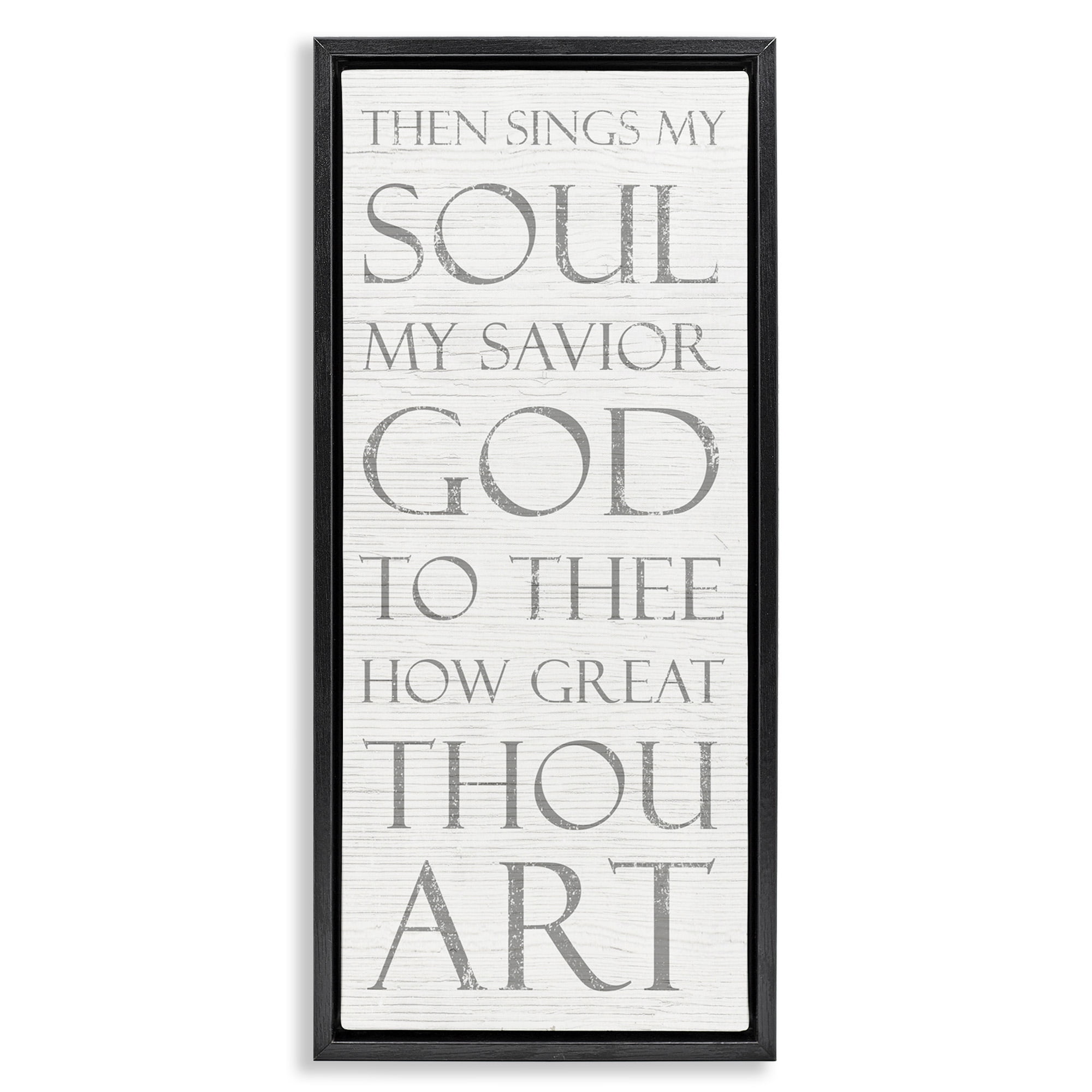Stupell Industries Then Sings My Soul Religious Religious Painting Black Floater Framed Canvas Art Print Wall Art, 15 x 31