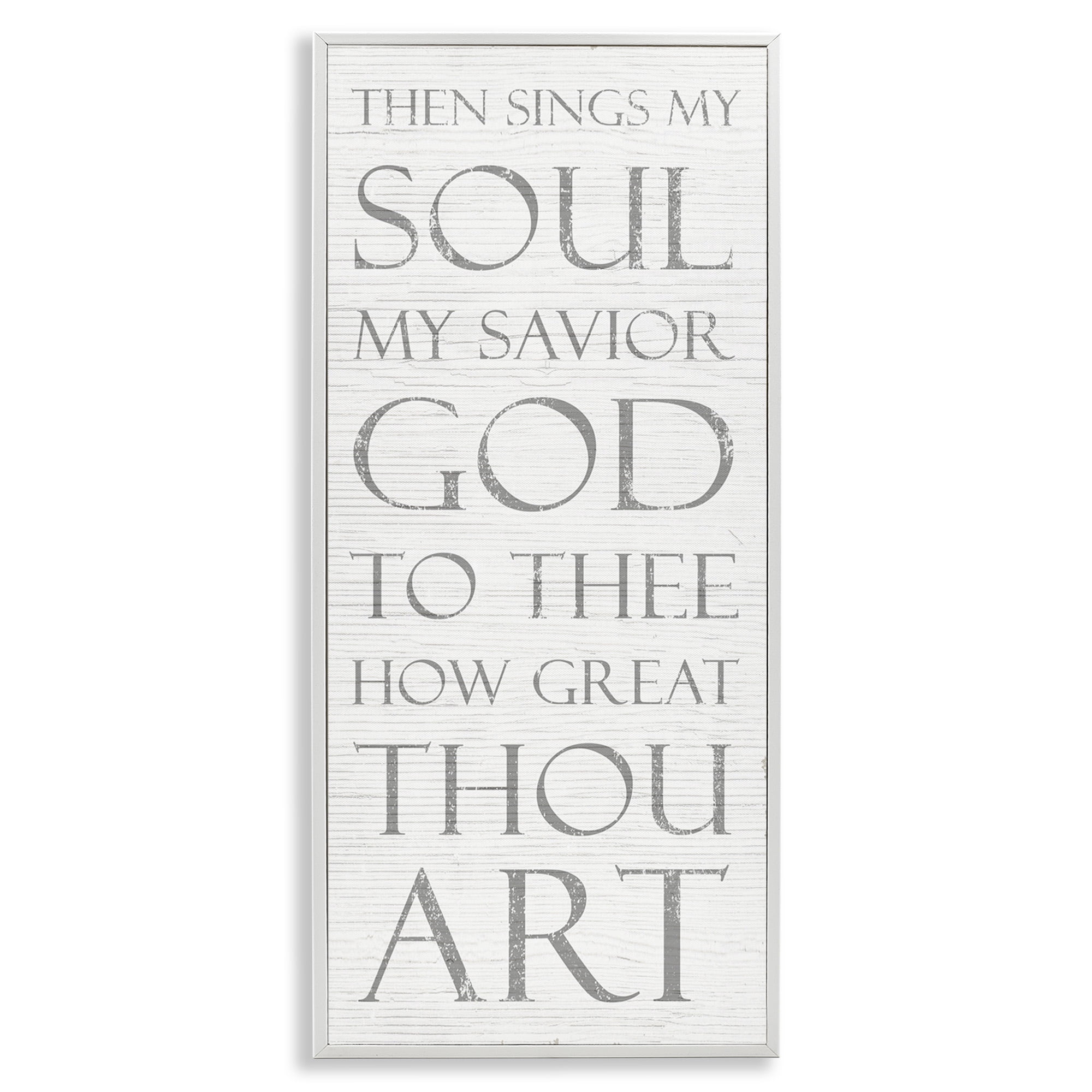 Stupell Industries Then Sings My Soul Religious Religious Painting White Framed Art Print Wall Art, 10 x 24