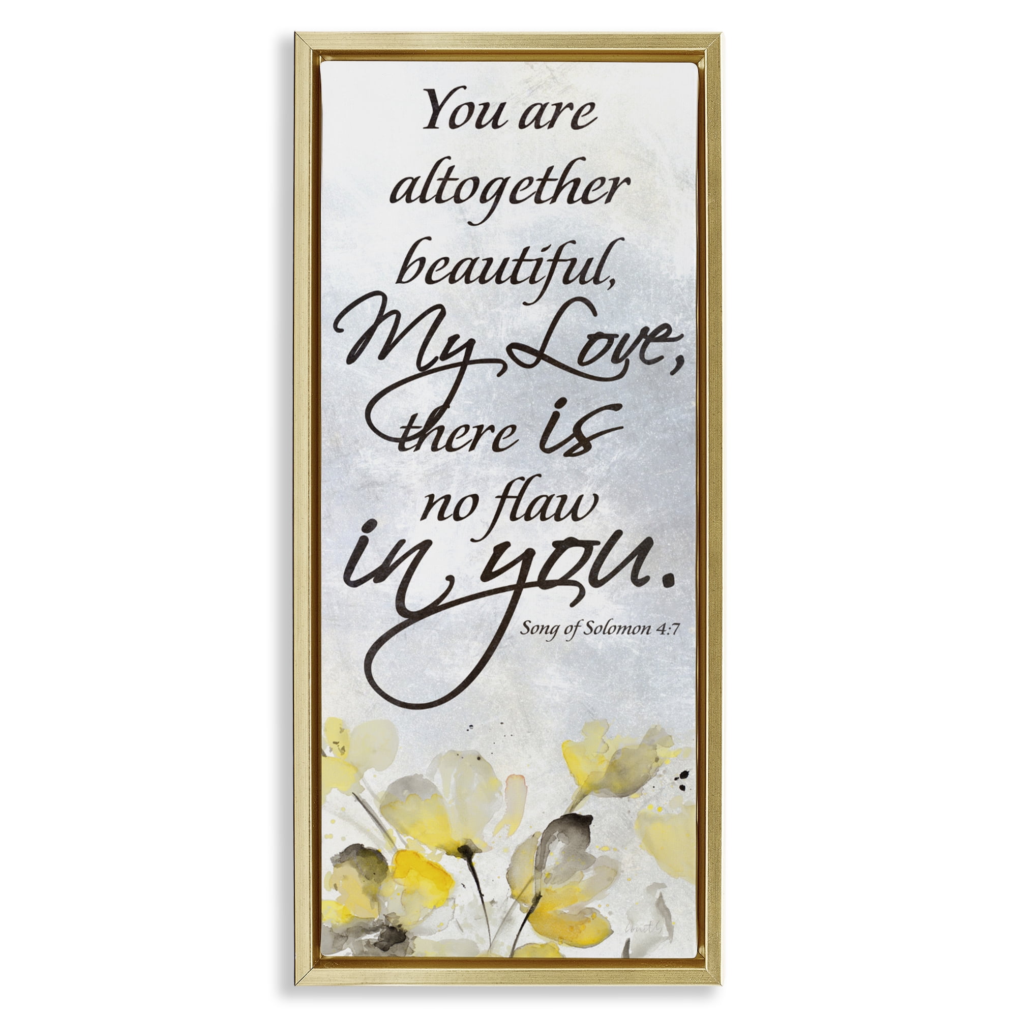 Stupell Industries There Is No Flaw In You Gold Framed Floater Canvas Wall Art, design by Lanie Loreth