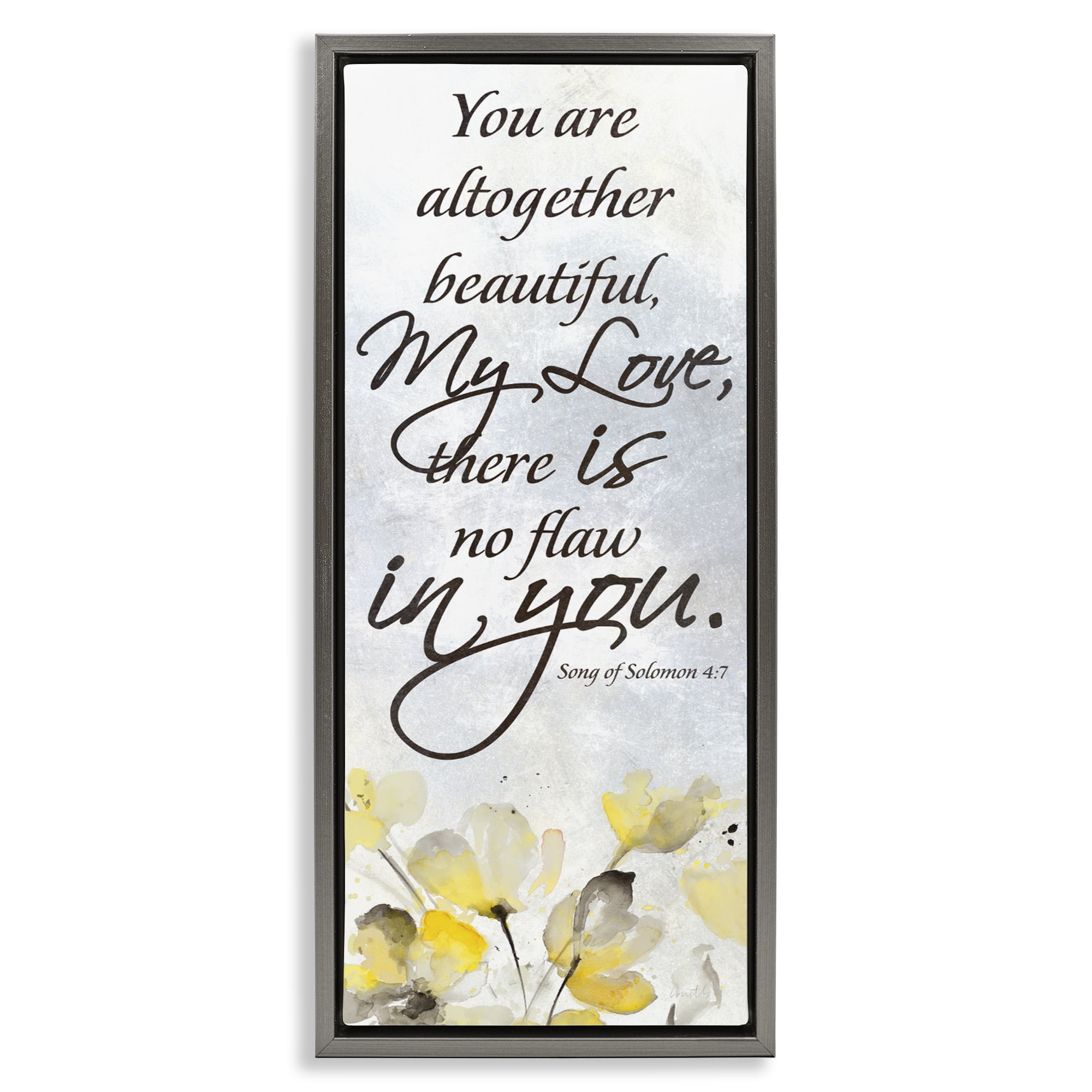 Stupell Industries There Is No Flaw In You Gray Framed Floater Canvas Wall Art, design by Lanie Loreth