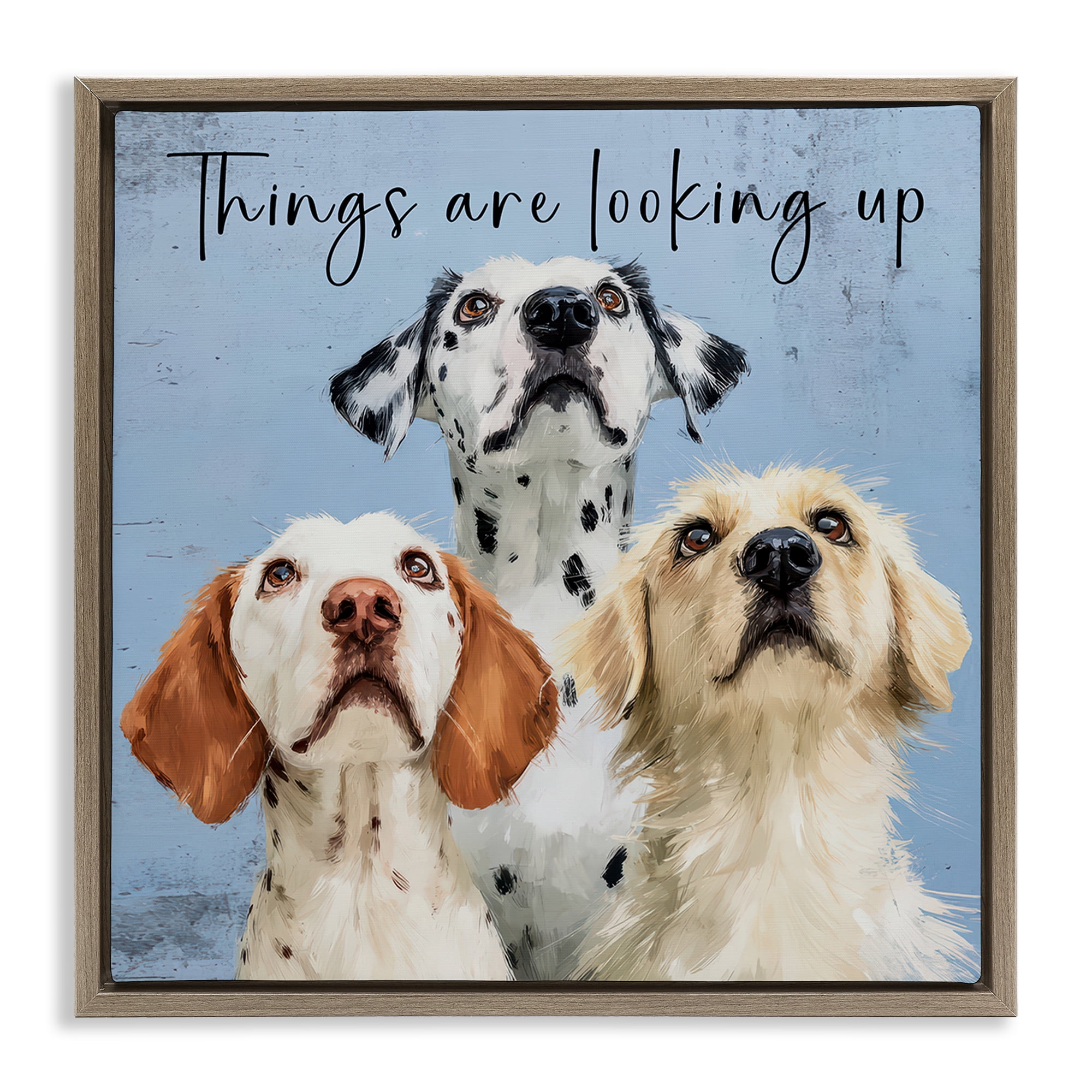 Stupell Industries Things Are Looking Up Brown Framed Floater Canvas Wall Art, design by Kim Curinga