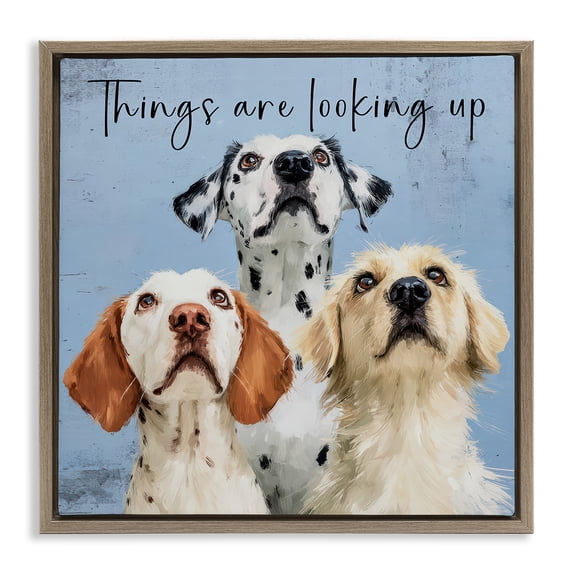 Stupell Industries Cottage Things Are Looking Up Brown Floating Frame Canvas Art, 25 x 25, by Kim Curinga