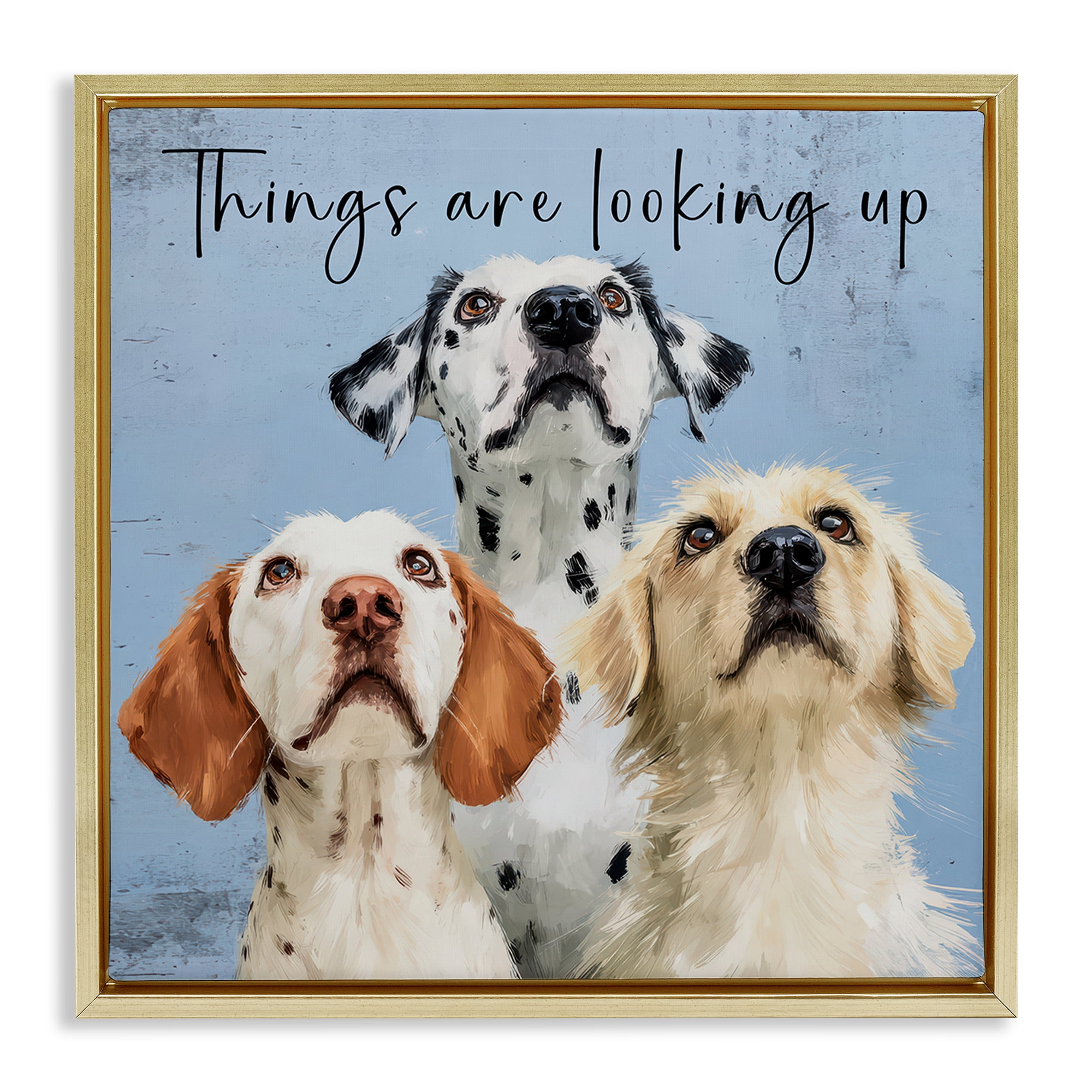 Stupell Industries Things Are Looking Up Gold Framed Floater Canvas Wall Art, design by Kim Curinga