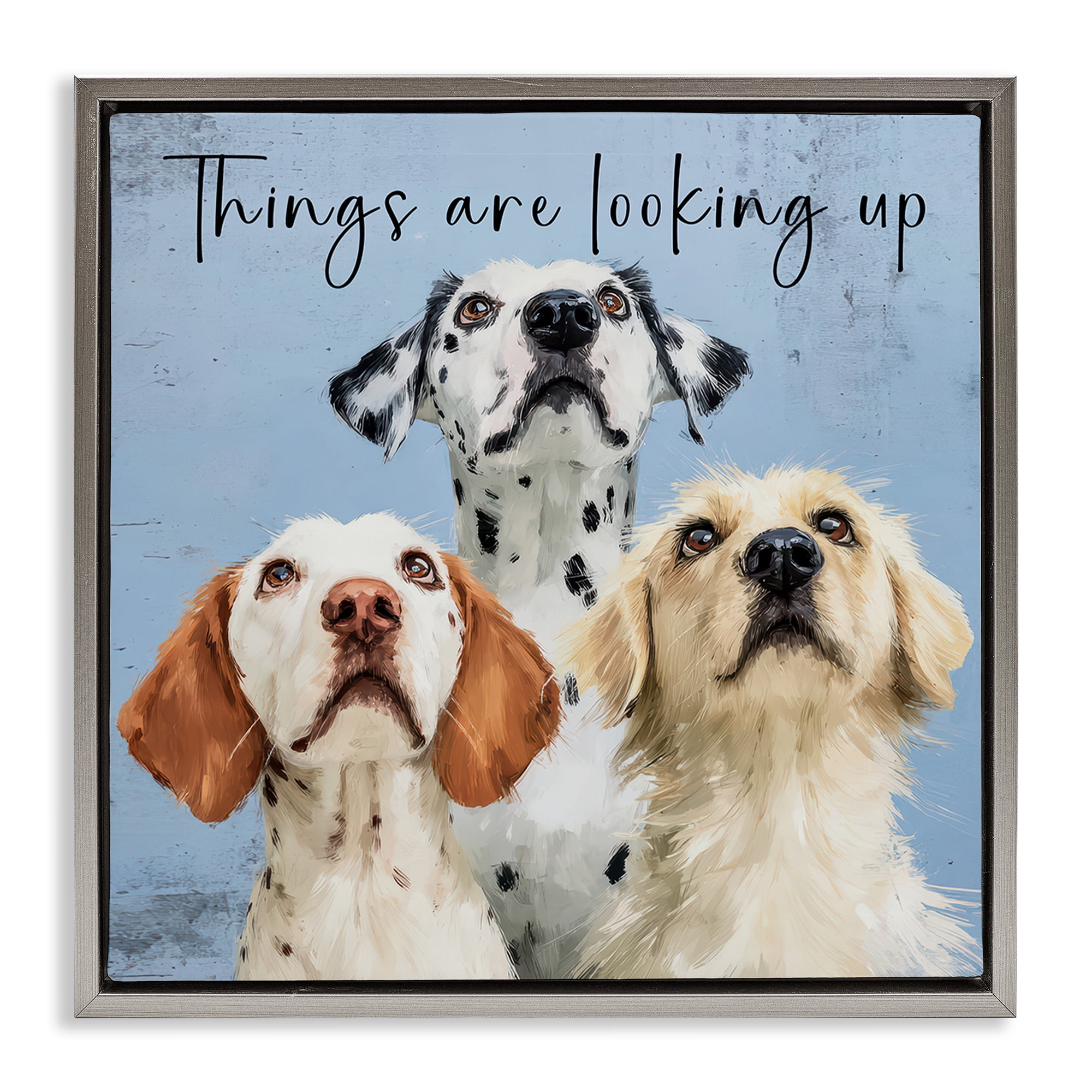 Stupell Industries Things Are Looking Up Gray Framed Floater Canvas Wall Art, design by Kim Curinga