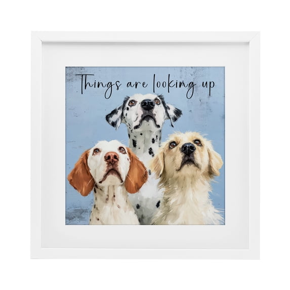 Stupell Industries Cottage Things Are Looking Up White Framed Print Under Glass, 16 x 16, by Kim Curinga