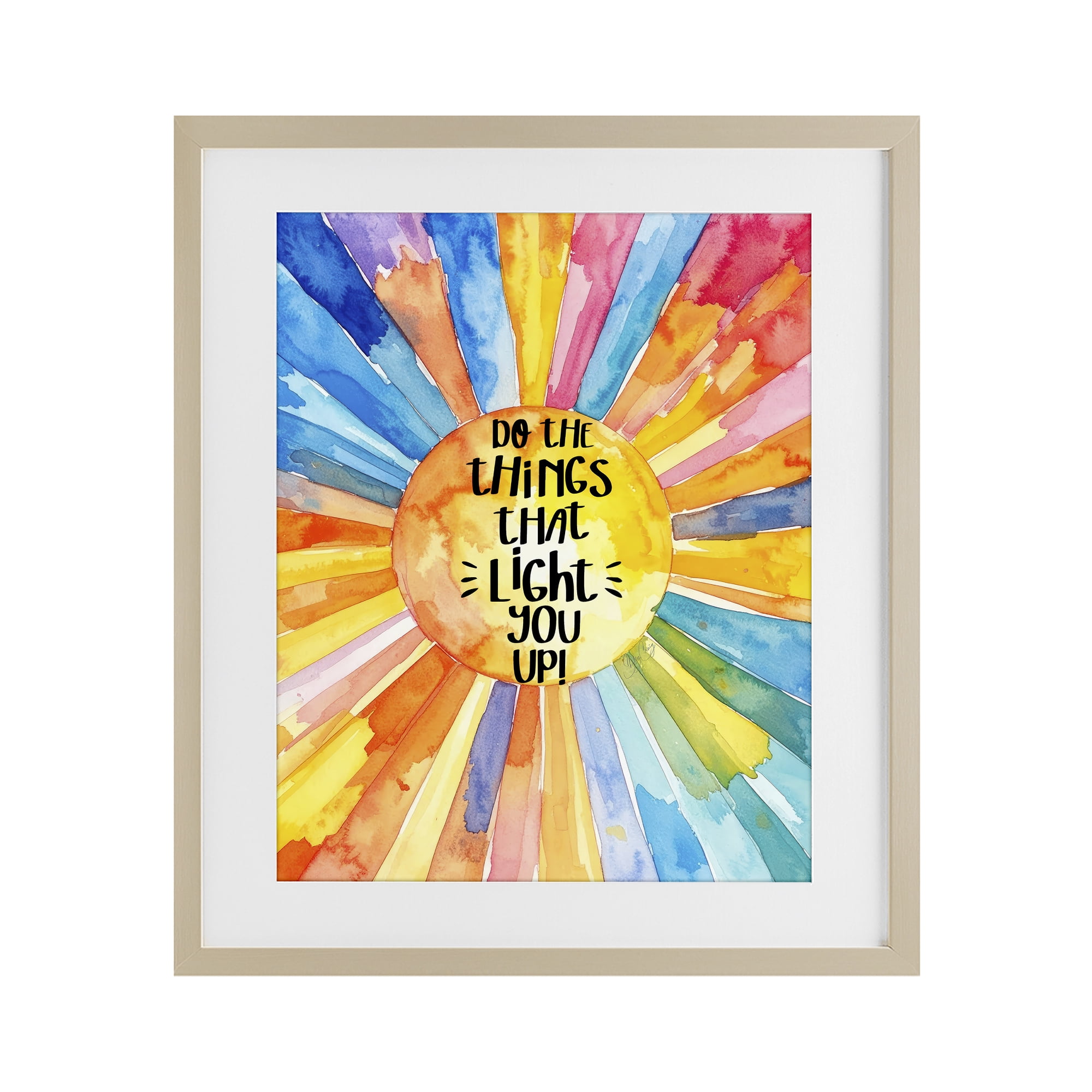 Stupell Industries Things That Light You Up Birch Framed Print Under Glass, design by Shelly Craig