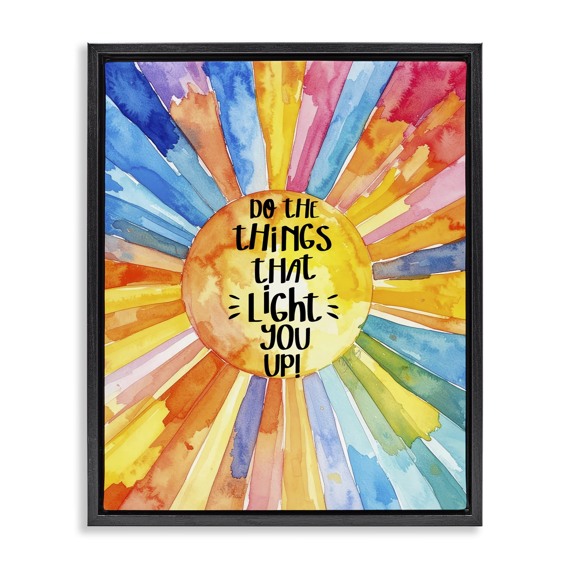 Stupell Industries Things That Light You Up Black Framed Floater Canvas Wall Art, design by Shelly Craig