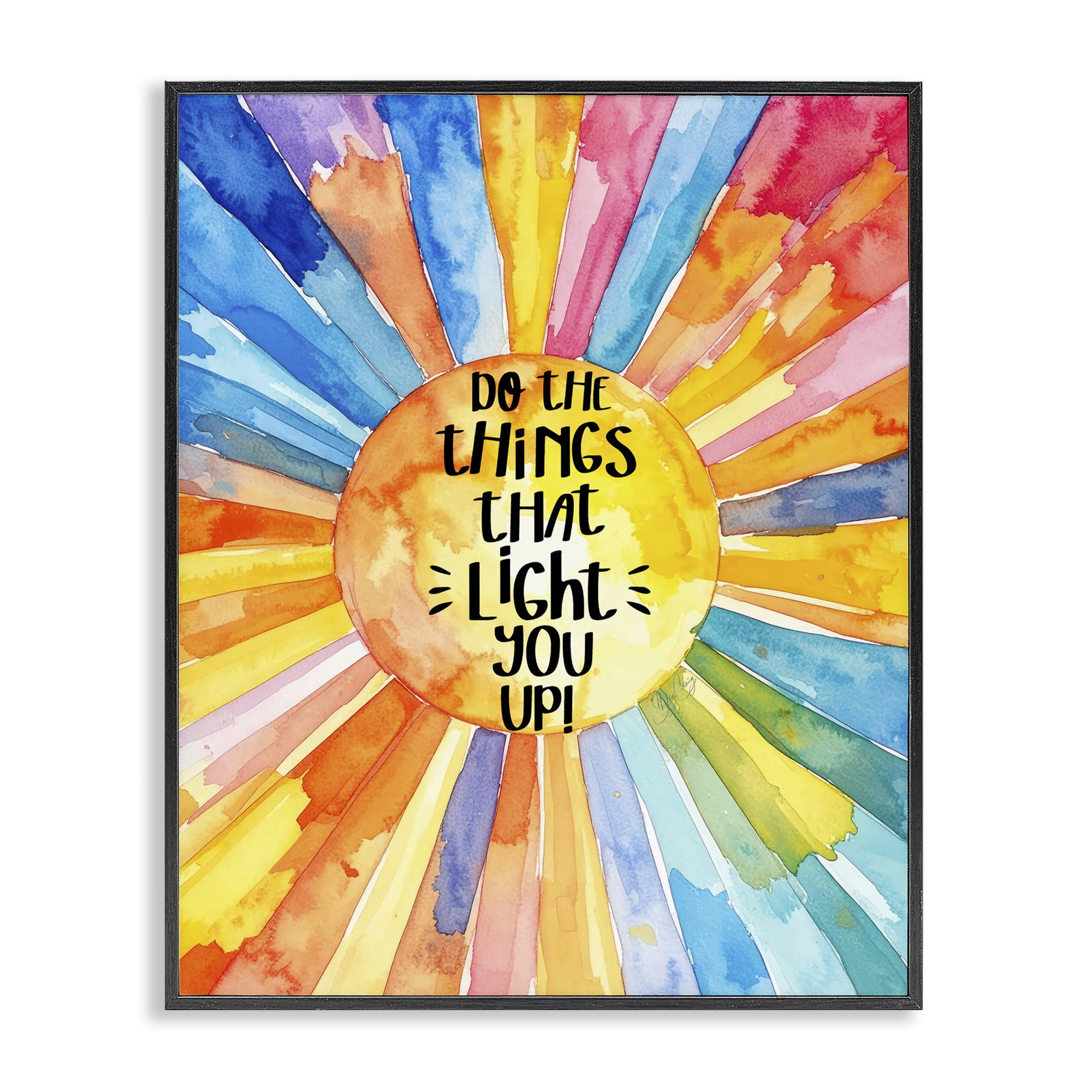Stupell Industries Things That Light You Up Black Framed Giclee Art, design by Shelly Craig