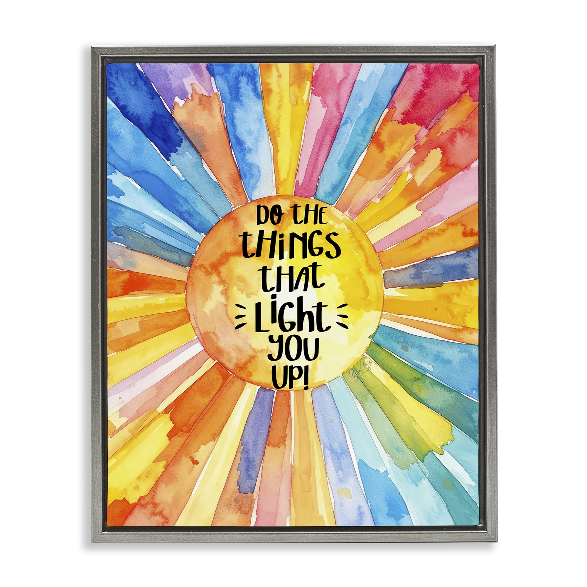 Stupell Industries Things That Light You Up Gray Framed Floater Canvas Wall Art, design by Shelly Craig
