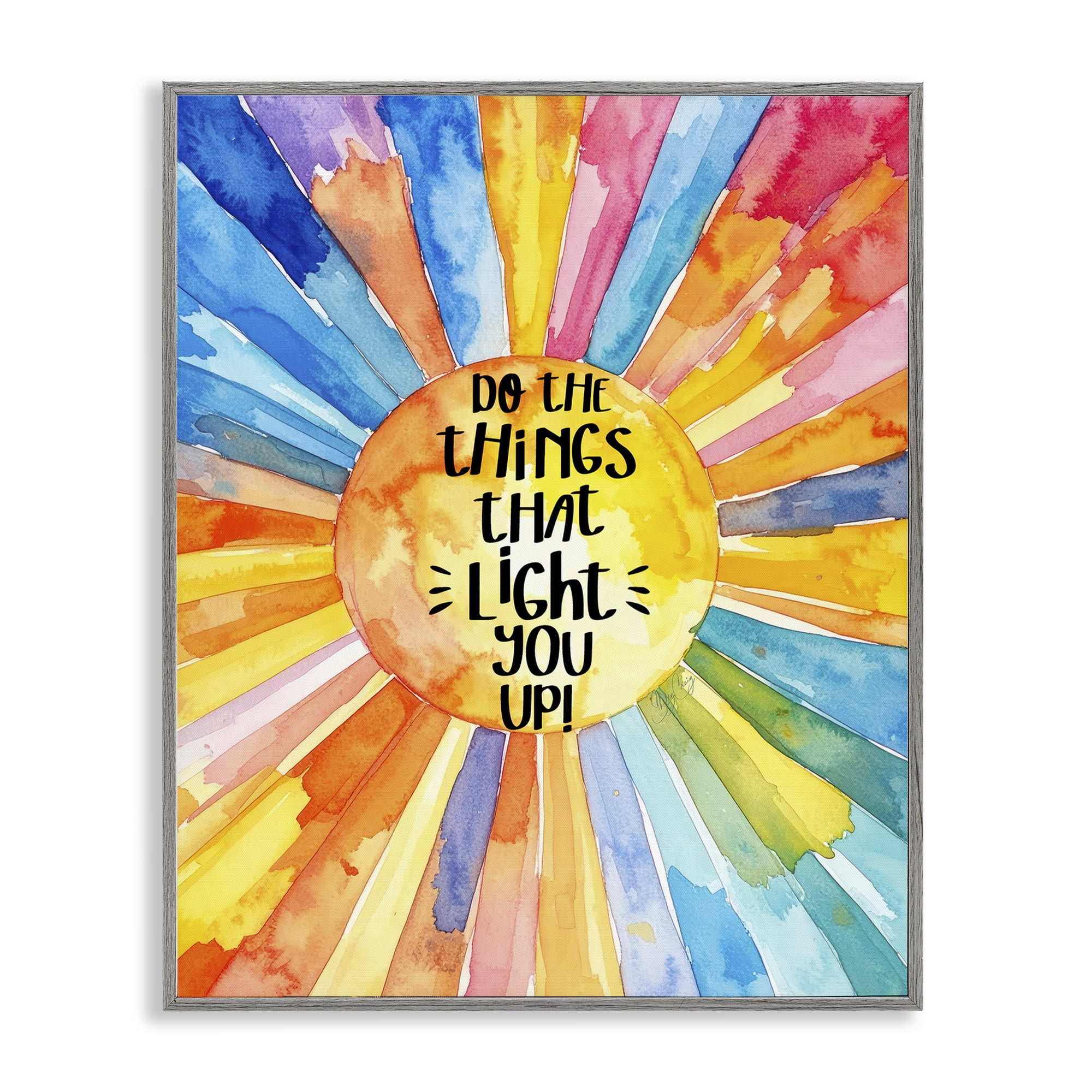Stupell Industries Things That Light You Up Gray Framed Giclee Art, design by Shelly Craig