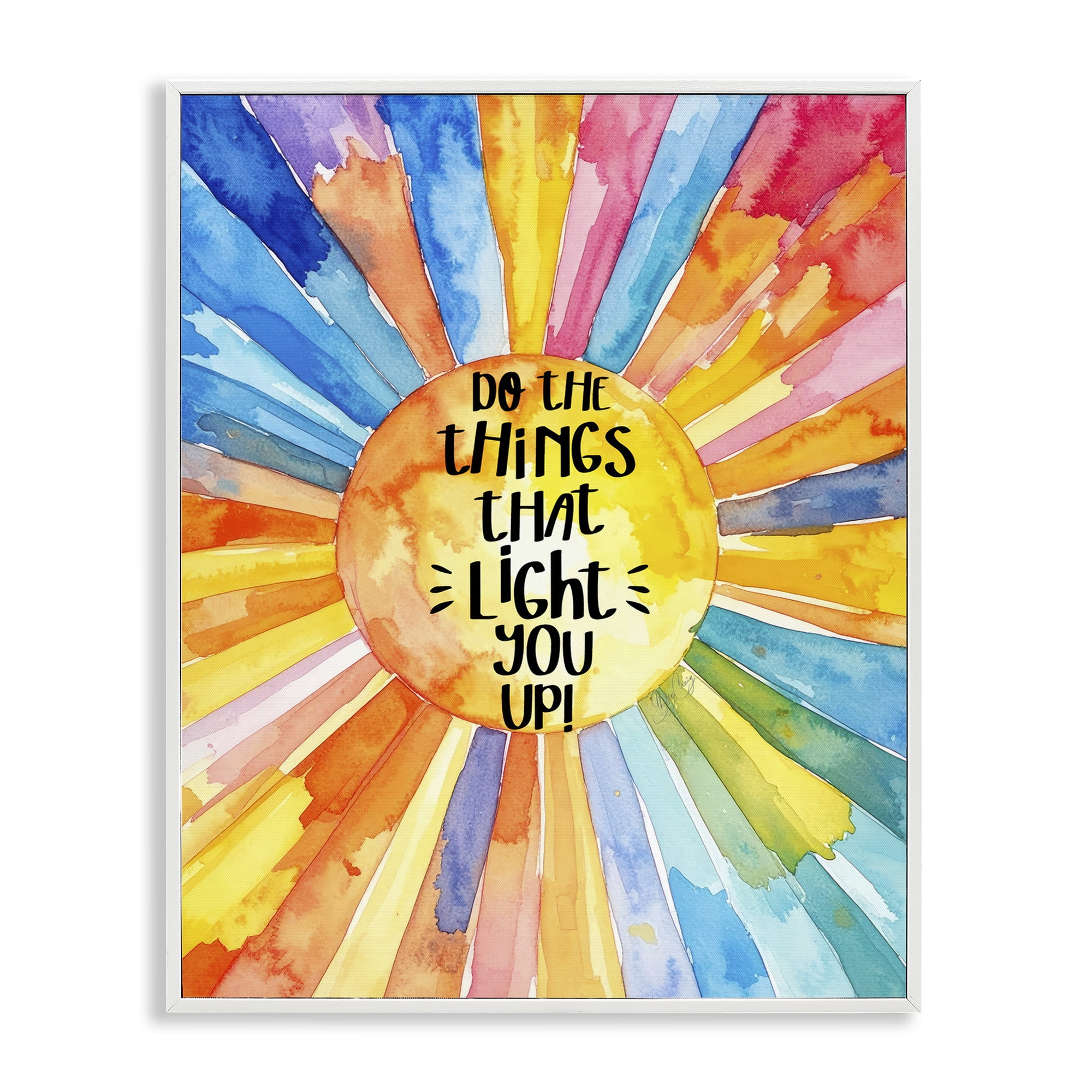 Stupell Industries Things That Light You Up White Framed Giclee Art, design by Shelly Craig