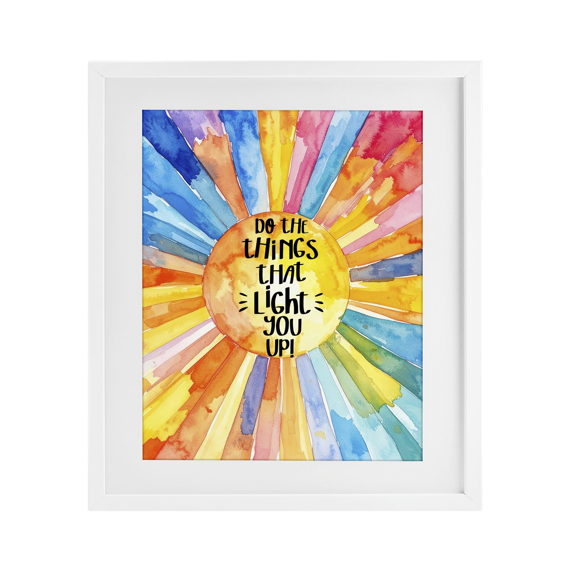 Stupell Industries Things That Light You Up White Framed Print Under Glass, design by Shelly Craig