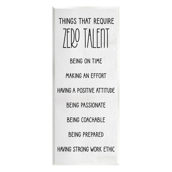 Stupell Industries Things That Require Zero Talent List Graphic Art Unframed Art Print Wall Art, Design by Lil' Rue