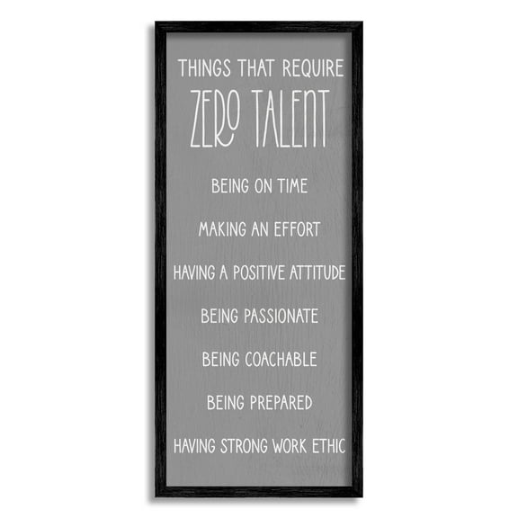 Stupell Industries Things That Require Zero Talent Phrase Graphic Art Black Framed Art Print Wall Art, Design by Lil' Rue