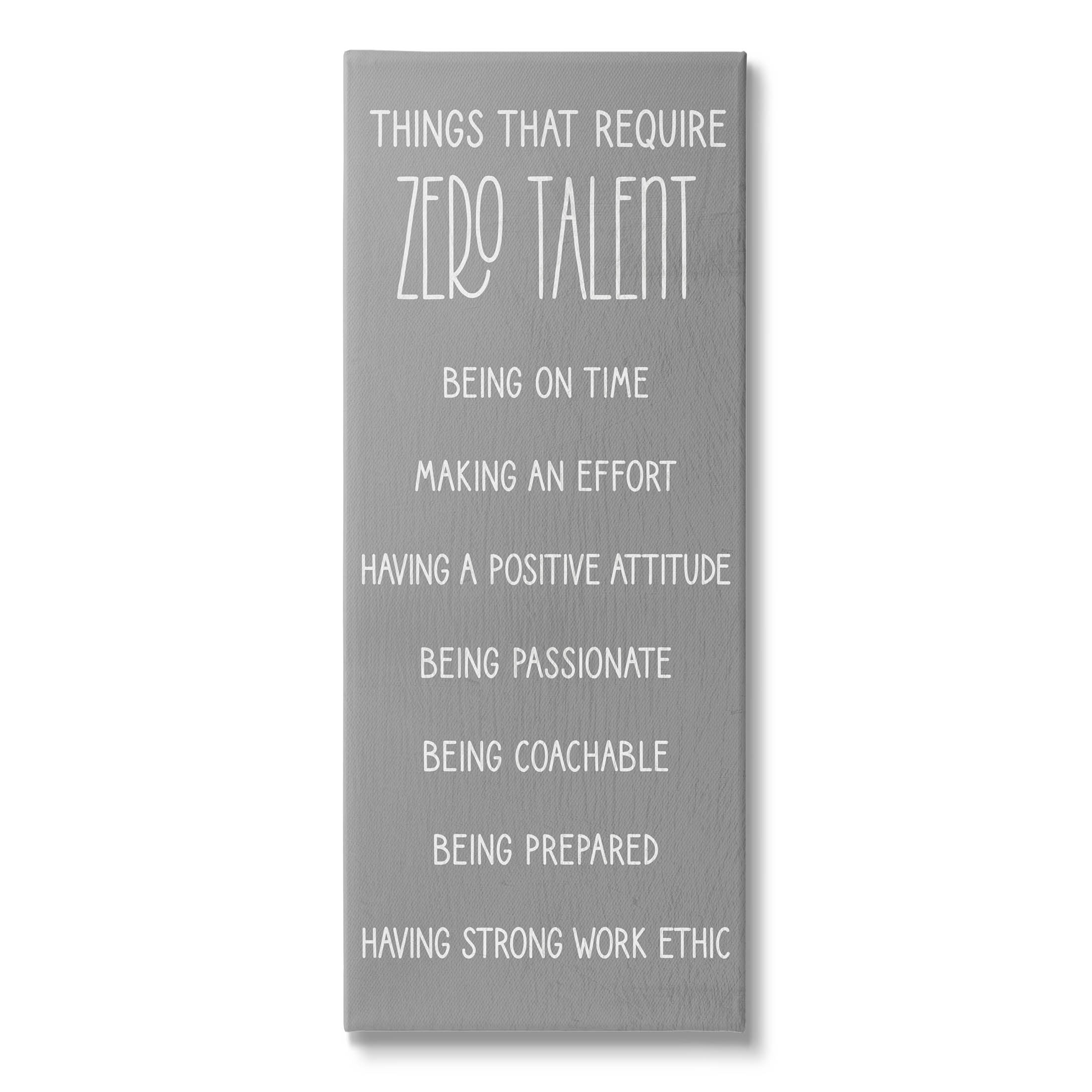 Stupell Industries Things That Require Zero Talent Phrase Graphic Art Gallery Wrapped Canvas Print Wall Art, Design by Lil' Rue