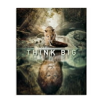 Stupell Industries Think Big Lion & Cub Animals Painting Wrapped Canvas Art Print Wall Art, 16 x 20