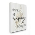 thumbnail image 1 of Stupell Industries Think Happy Thoughts Quote Minimal Thistle Design Canvas Wall Art Design by Daphne Polselli, 24" x 30", 1 of 6