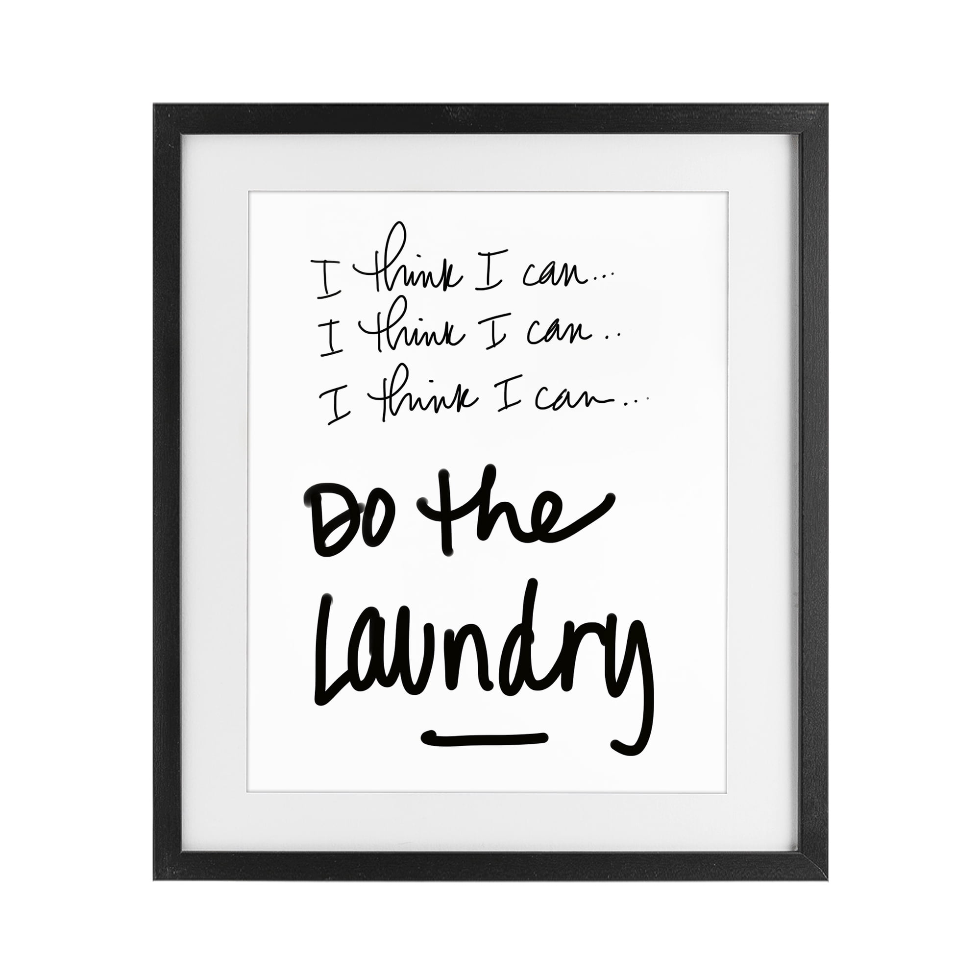 Stupell Industries Think I Can Do Laundry Black Framed Print Under Glass, design by SD Graphics Studio