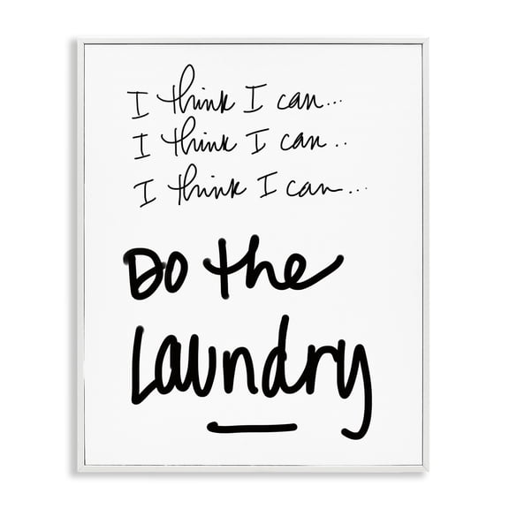 Stupell Industries Cottage Think I Can Do Laundry White Framed Giclee Art, 24 x 30, by SD Graphics Studio