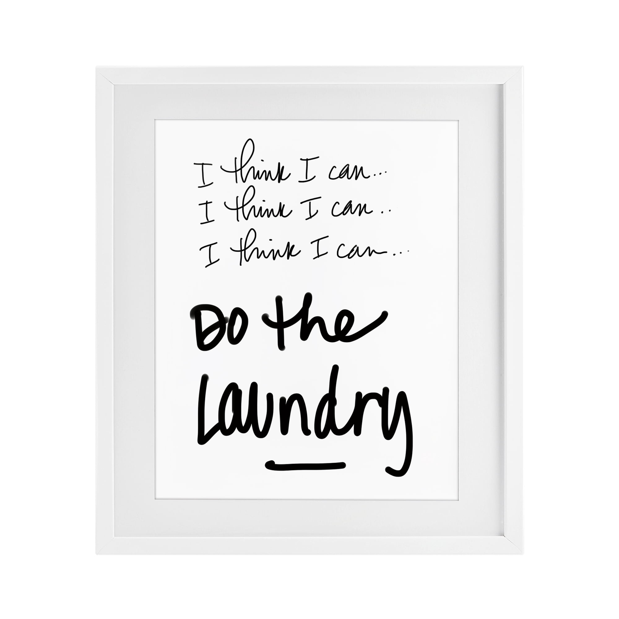 Stupell Industries Think I Can Do Laundry White Framed Print Under Glass, design by SD Graphics Studio