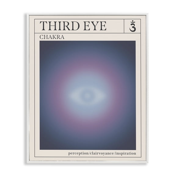 Stupell Industries Third Eye Chakra Meditation Spiritual Painting White Framed Art Print Wall Art, 24 x 30