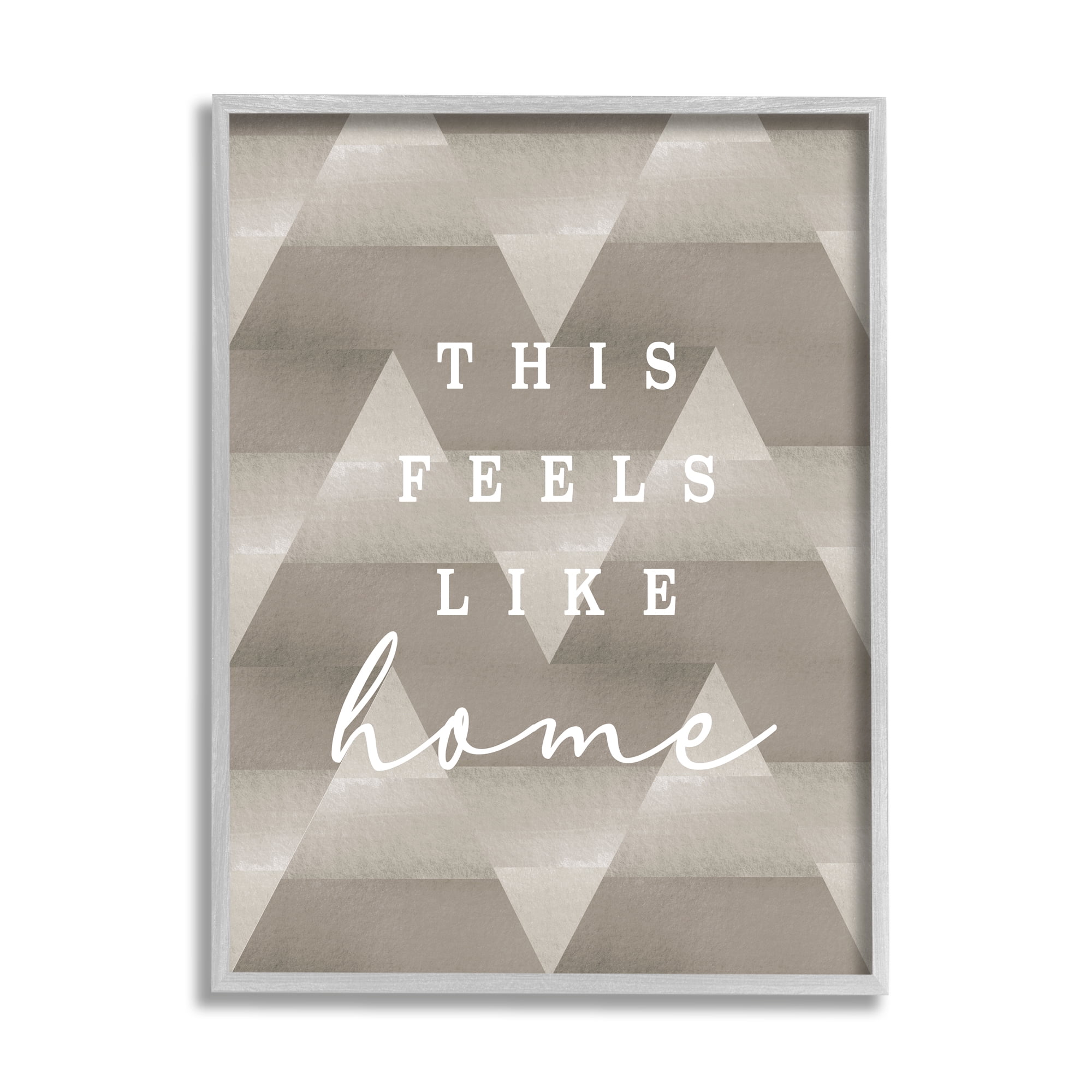 Stupell Industries This Feels Like Home Mountain Pattern Typography Framed Wall Art, 24 x 30, Design by Lil' Rue