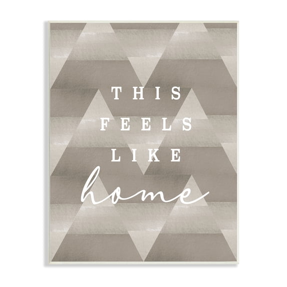 Stupell Industries This Feels Like Home Mountain Pattern Typography Wood Wall Art, 10 x 15, Design by Lil' Rue