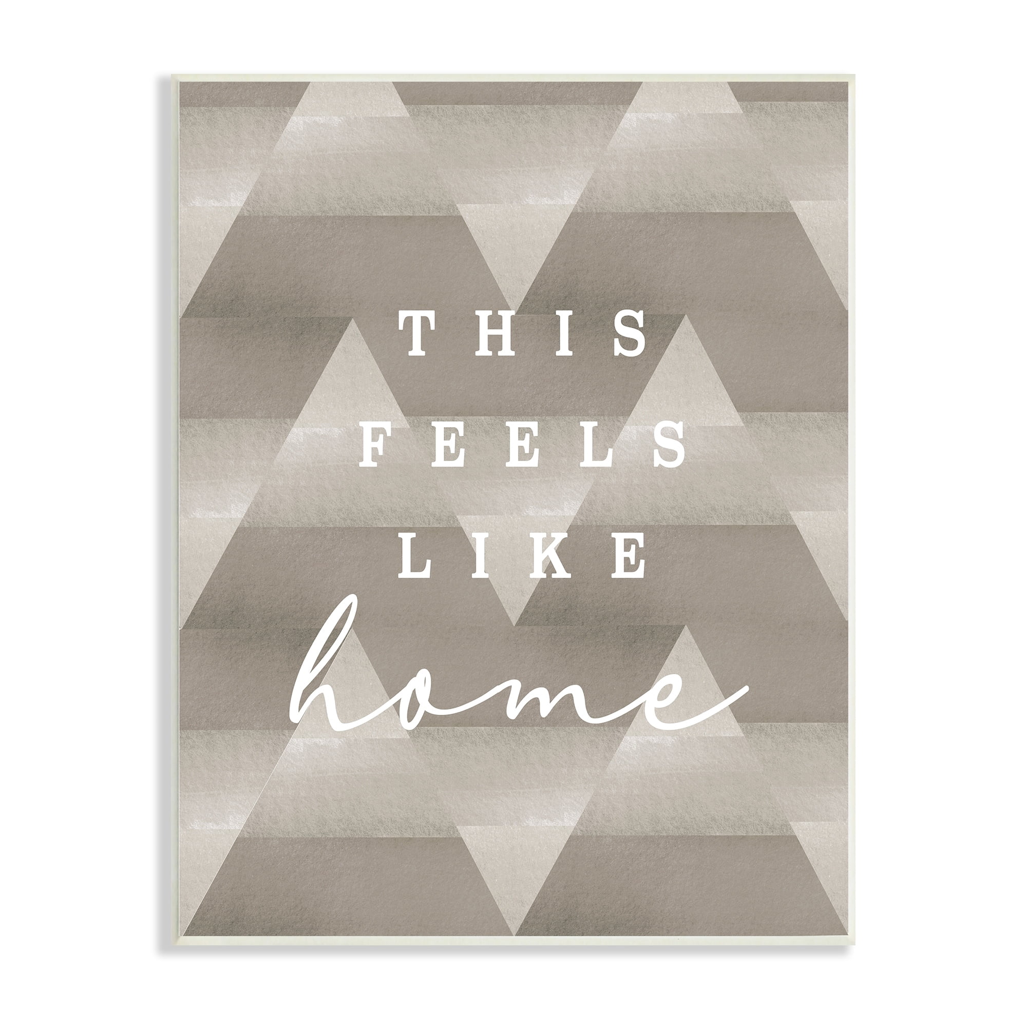 Stupell Industries This Feels Like Home Mountain Pattern Typography Wood Wall Art, 13 x 19, Design by Lil' Rue