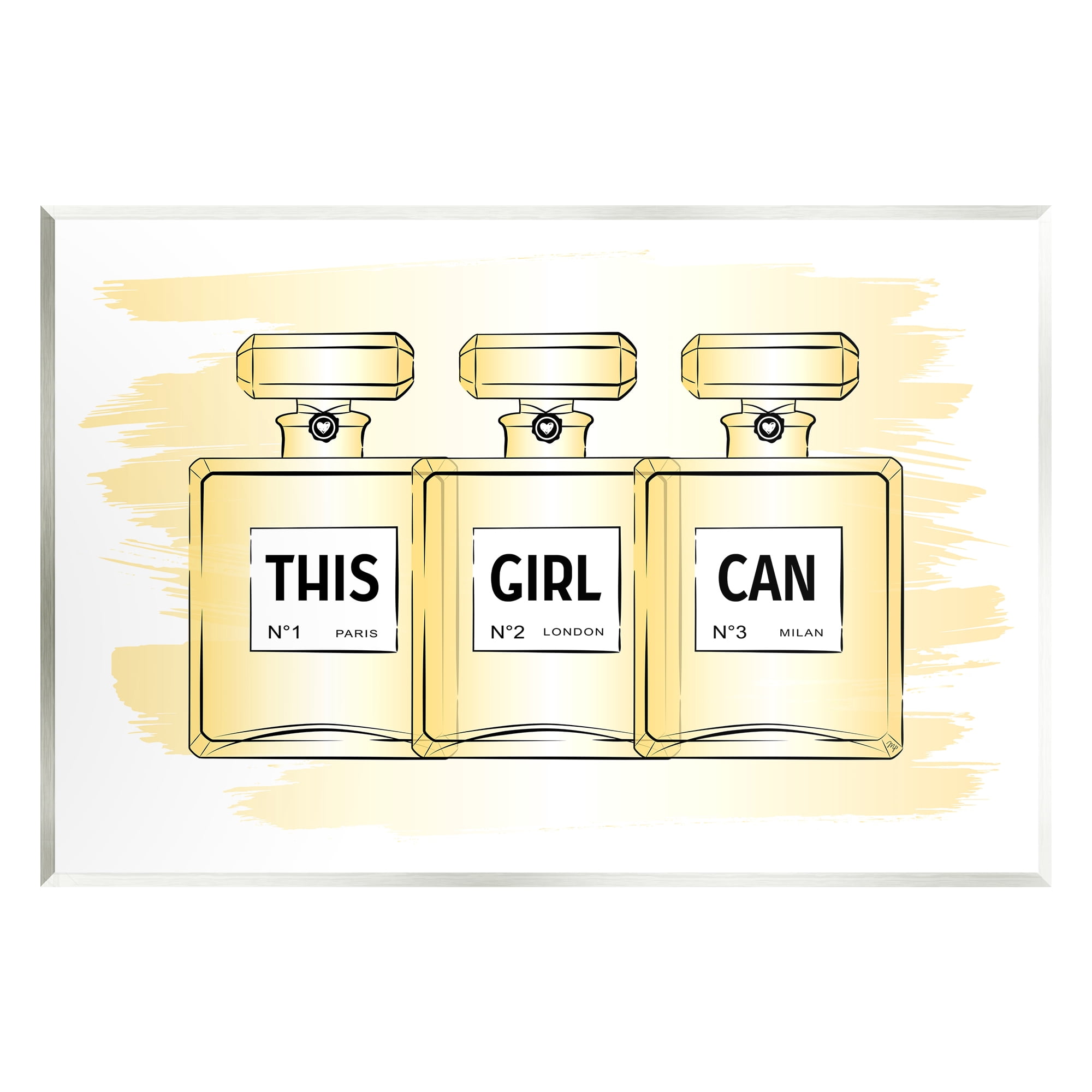 Stupell Industries This Girl Can Motivational Perfume Beauty & Fashion Painting Unframed Art Print Wall Art