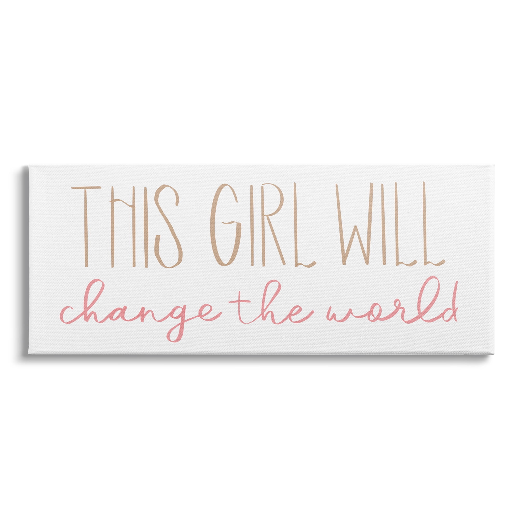 Stupell Industries This Girl Will Change the World Motivational Phrase Graphic Art Gallery-Wrapped Canvas Print Wall Art, 30x13, by Sd Graphics Studio