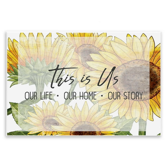 Stupell Industries This Is Us Sunflowers Quotes and Sayings Painting Unframed Art Print Wall Art, 15 x 10