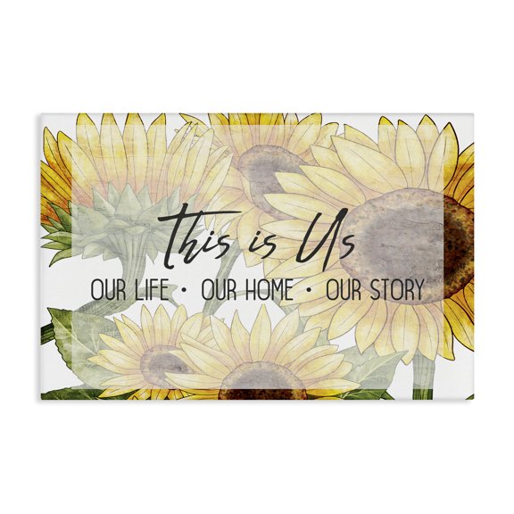 Stupell Industries This Is Us Sunflowers Quotes and Sayings Painting Wrapped Canvas Canvas Art Print Wall Art, 36 x 24