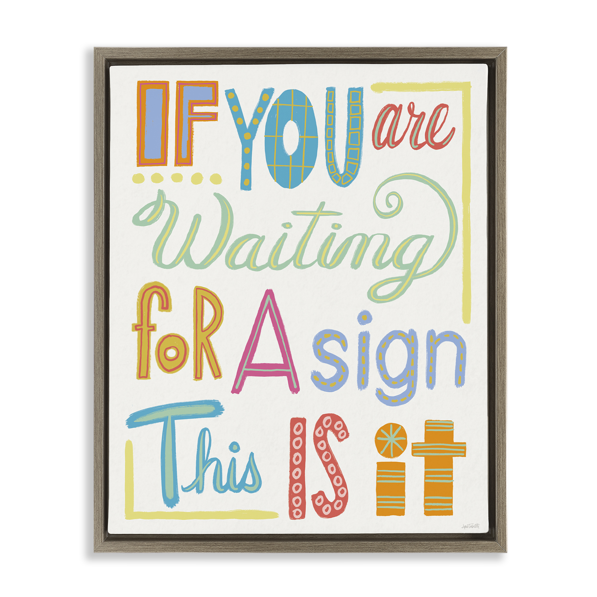 Stupell Industries This Is Your Sign Typography Painting Brown Floater Framed Art Print Wall Art, 17 x 21