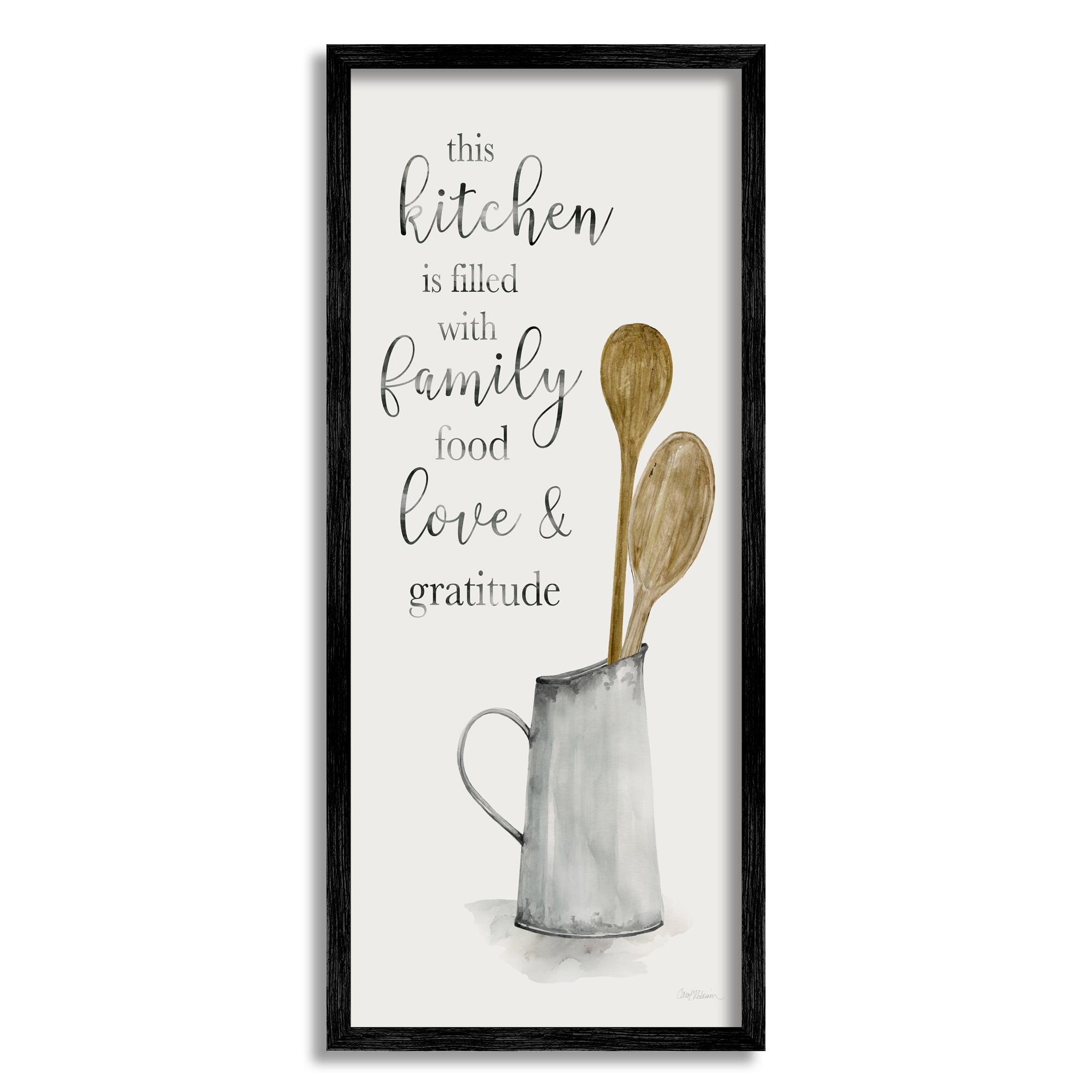 Stupell Industries This Kitchen Family Phrase Food & Beverage Painting Black Framed Art Print Wall Art, 10 x 24