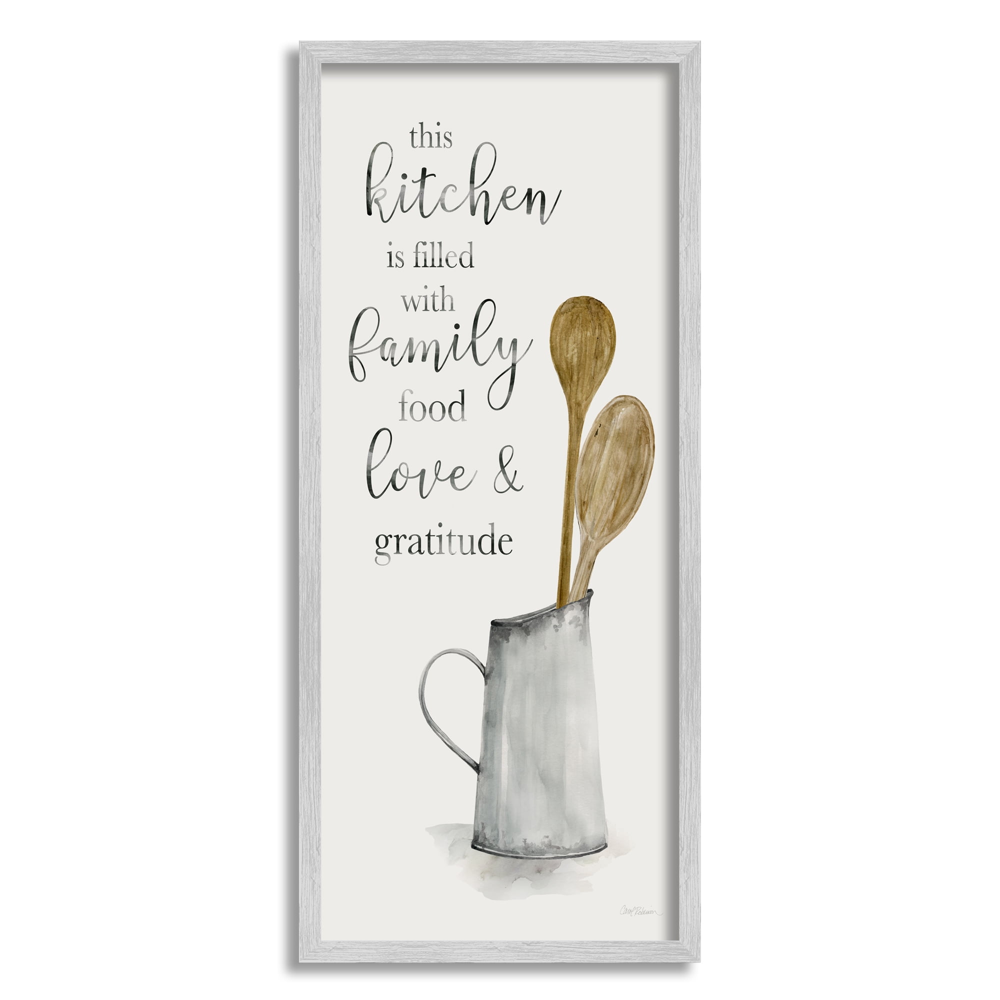 Stupell Industries This Kitchen Family Phrase Food & Beverage Painting Gray Framed Art Print Wall Art, 10 x 24