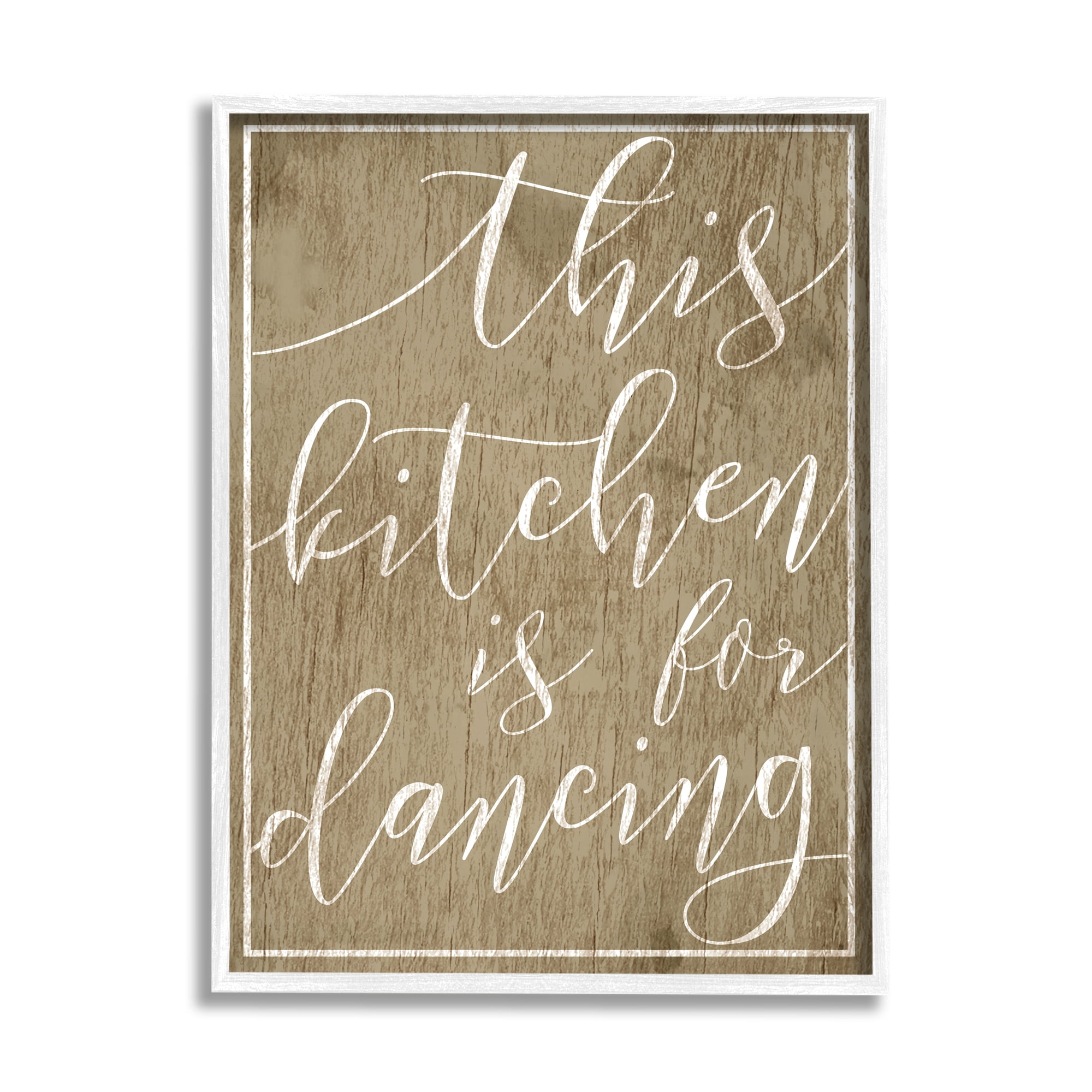 Stupell Industries This Kitchen is For Dancing Graphic Art Framed Art Print Wall Art, 11x14, By Daphne Polselli