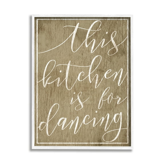 Stupell Industries This Kitchen is For Dancing Graphic Art Framed Art Print Wall Art, 16x20, By Daphne Polselli