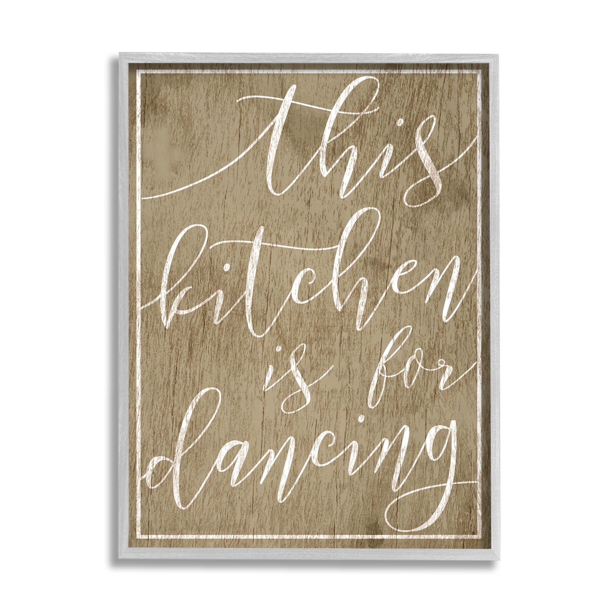 Stupell Industries This Kitchen is For Dancing Graphic Art Framed Art Print Wall Art, 24x30, By Daphne Polselli