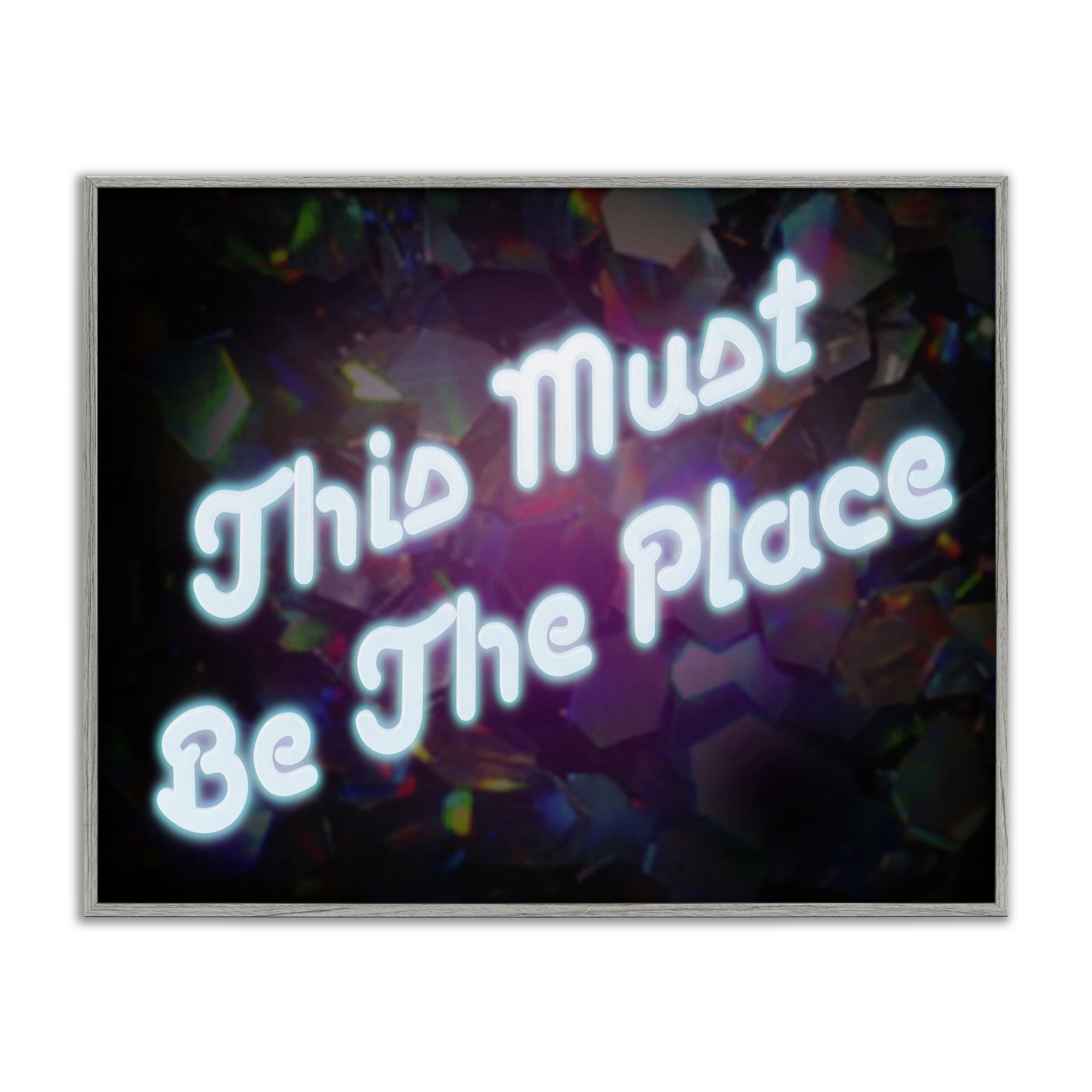 Stupell Industries This Must Be The Place Text & Numbers Painting Gray Framed Art Print Wall Art, 30 x 24