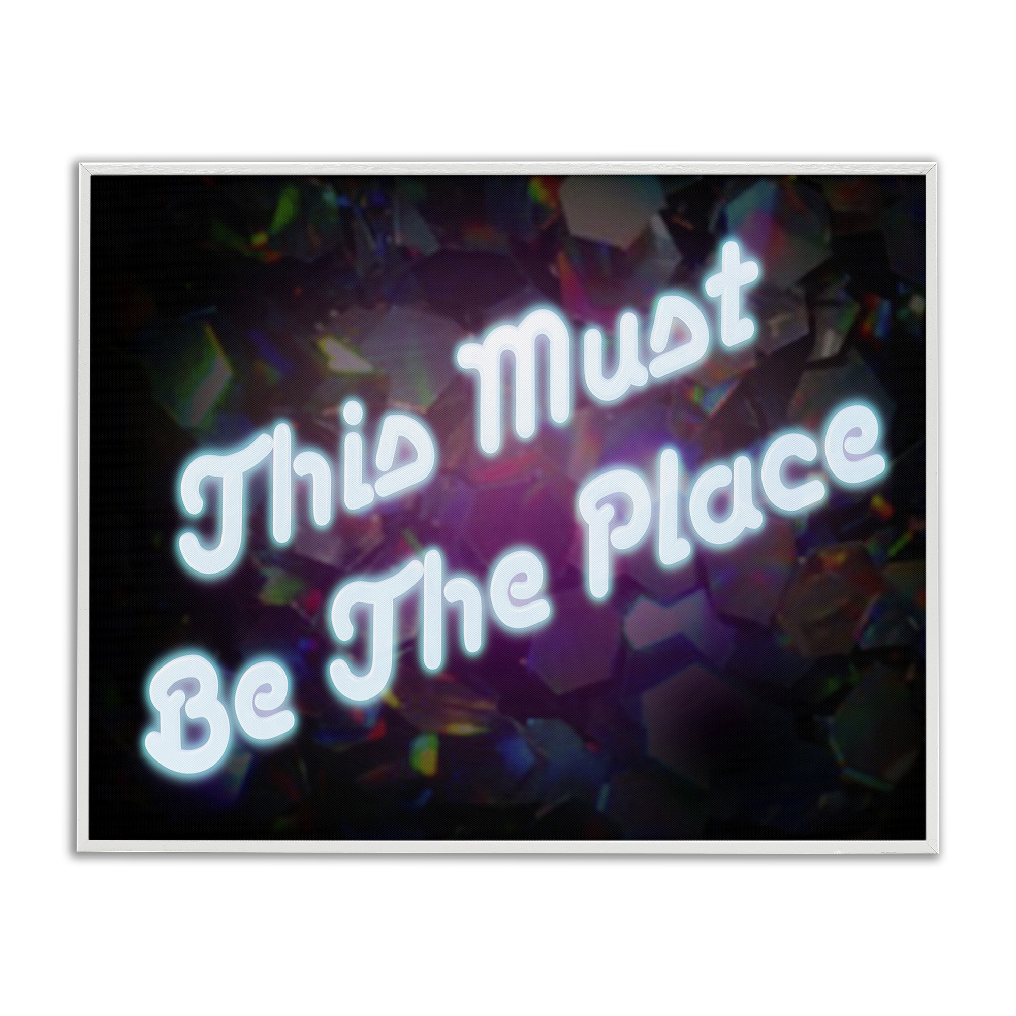 Stupell Industries This Must Be The Place Text & Numbers Painting White Framed Art Print Wall Art, 14 x 11