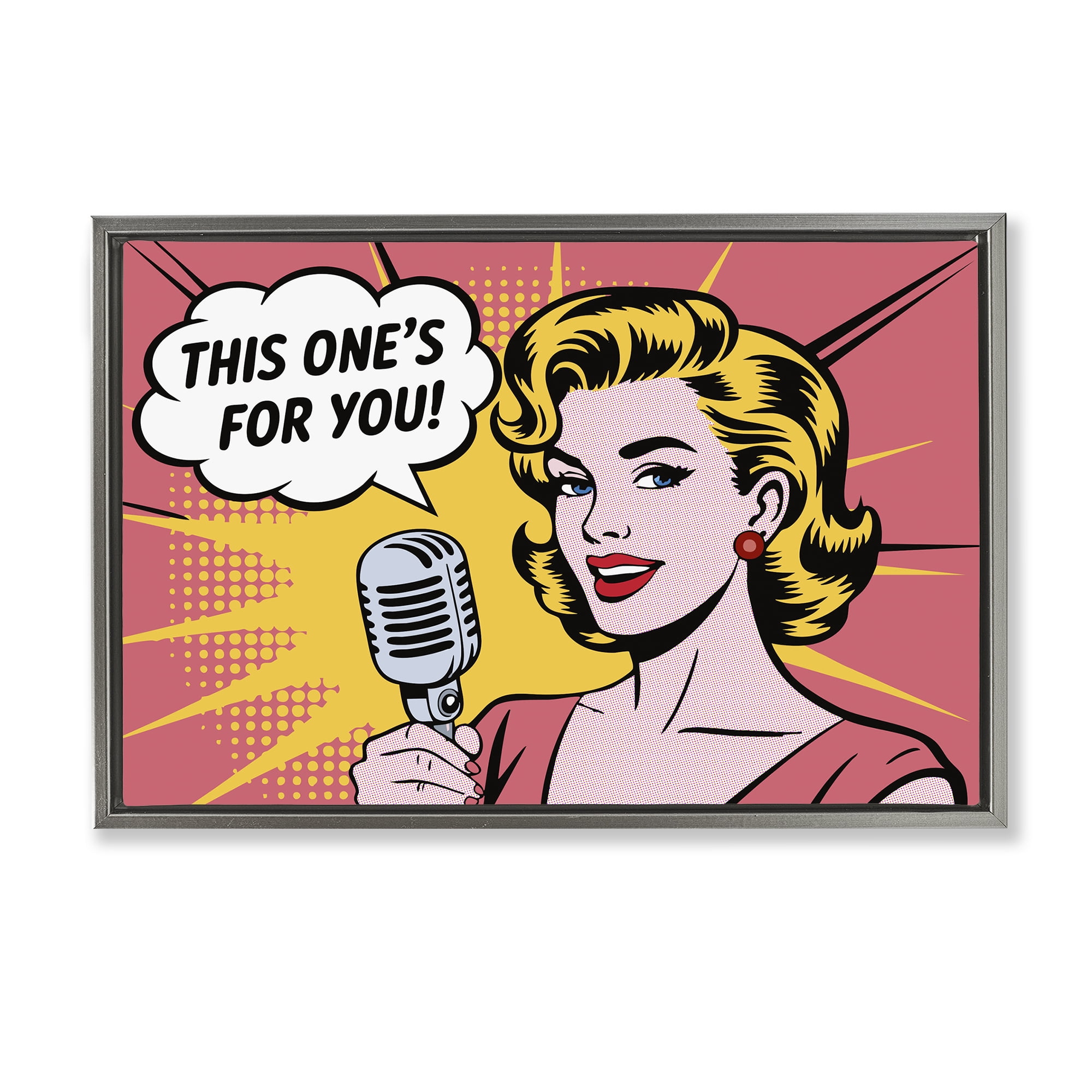 Stupell Industries This One's For You Gray Framed Floater Canvas Wall Art, design by Andreas Magnusson